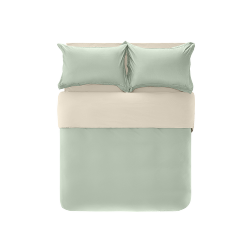 NetEase Yanxuan [Xinjiang Long Lumber Cotton] 60-piece four-piece set bed sheets and quilt covers pillowcase high-end high-density bed sheets dormitory student [60-piece soft light tribute satin] bean green beige white 1.2m bed three-piece set: suitable for 1.5mx2m quilt core