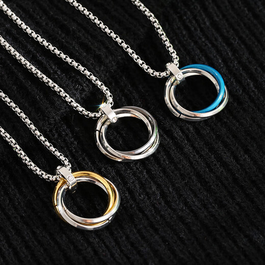 Nilan men's PT950 platinum necklace new platinum ring niche design trendy k gold men and women blue white gold silver pendant