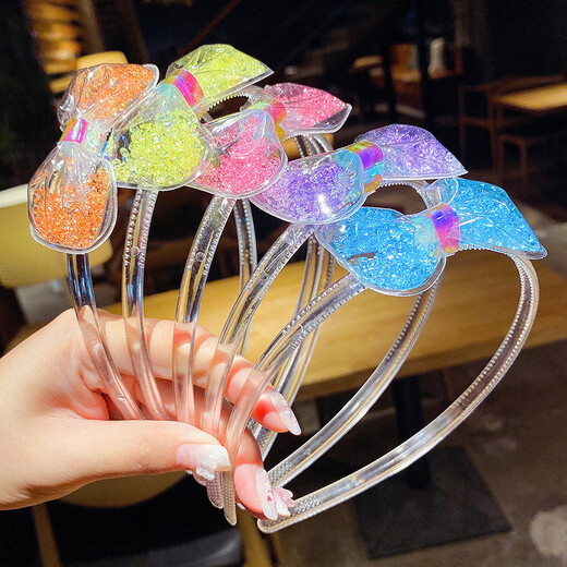 Lingchuan girl's small diamond bow hairpin children's hairband Korea does not hurt the head princess baby toothed anti-slip headband female 4# color