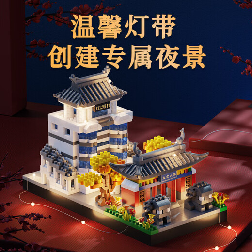 Les anciens blocs de construction des enfants européens ont assemblé des jouets, quatre universités célèbres en Chine, Université de Tsinghua, illustrations de puzzle, cadeaux d'anniversaire garçons et filles