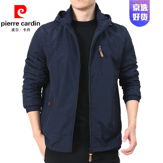 皮尔卡丹（pierre cardin）冲锋衣外套男秋冬男款户外美式防风防水男装男士秋装运动夹克针织 黑色9898 加绒 2XL