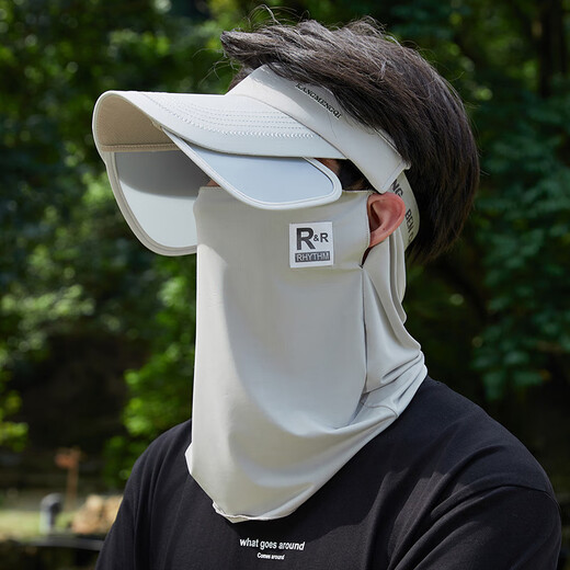 Demi Anissa summer sun protection hat men's face mask anti-UV outdoor sun hat fishing large brim empty top sun hat for women dark gray (single hat) one size fits all (size adjustable)