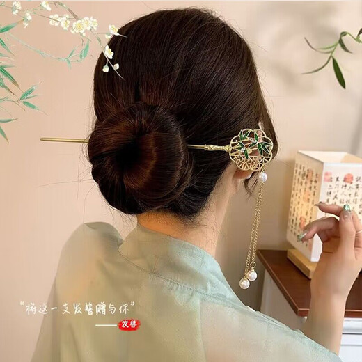 Qiao丂 Ancient style new Chinese style hairpins with tassels, high-end Hanfu cheongsam, step shake hairpins, headwear 520 gift set, new Chinese style 6-piece set