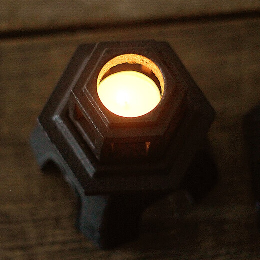 Qingqintang tea space cast iron incense burner Chang'an lamp candlestick decorative lamp iron Zen living room tea room decoration Xuejian lamp Chang'an lamp