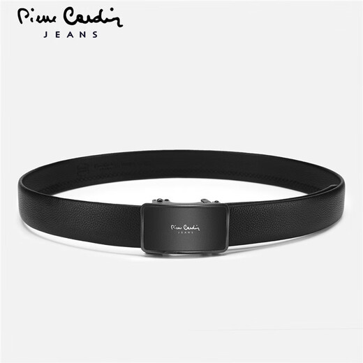 Pierre Cardin Men's Belt, homme véritable cuir de boucle automatique de boucle automatique de boucle intérieure boucle mate d'affaires cadeau d'anniversaire cadeau pour petit ami mari mat