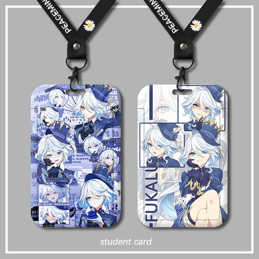 OUGEMAN (OUGEMAN) Genshin Impact Water God Fucaros Funinga Set Set Campus Campus Cards et Medium Cards School Cards et Certificate Set Funinga Z14065 [Set Set + Course de trousseau tressé blanc]