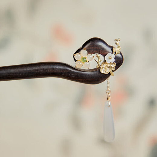 Kamalun (KAMALUN) hairpin 2025 new sandalwood hairpin ancient style rocking hairpin tassel hairpin new Chinese elegant Hanfu hair accessories hairpin + brand gift box lettering customization