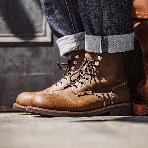 Madens Top -Layer 8111 Arbeitsstiefel Herrenschuhe echtes Leder Amerikaner Retro Outdoor Fallschirmjäger Stiefel Vintage Motorradstiefel Martin Boots Bienenwachs Farbe Madens Arbeitstiefel 41
