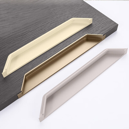 La nouvelle poignée de corne intégrée de Xiduo Porte d'armoire de tiroir de la porte Invisible Handle Invisible Poignée intégrée à fente #AIGE U702 Gris clair à double coin Middle-220 mm de long