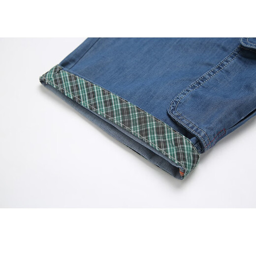 Jeep (jeep) short denim shorts masculins multi-poche pantalons de travail à la mode lâche pantalon rabad bissé 753 bleu clair 30