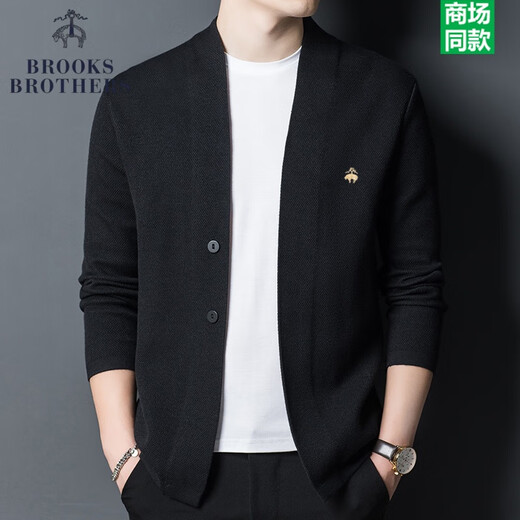 Booker Brothers BROTHERS wool cardigan men's jacket loose knitted V-neck sweater youth top shallow coffee XL code [recommended 140-155 Jin [Jin equals 0.5 kg]]