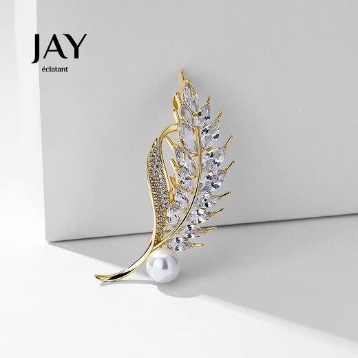 Jay wheat ear brooch, high-end female corsage pin accessories, birthday gift for mother, mother-in-law and elders