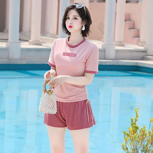 督型（DUXING）泳衣女2025新款游泳衣女款保守大码胖微胖女孩泡温泉分体泳装 6167黑配灰 M 建议80-95斤
