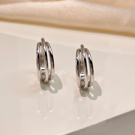 DAISY DREAM925 Silver Needle Multi-Layer Earrings 2025 New Simple Versatile Trendy Earrings Niche Unique Commuting Ear Jewelry Silver Multi-Layer Earrings