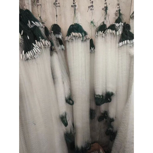 Luo Zangdou fishing net cast net hand-thrown net fishing net wire mesh three-layer sunken net single-layer floating net hanging sub-fish net fishing net white striped crucian carp three-layer 3-finger 1.2 meters high 21 meters long sunken net