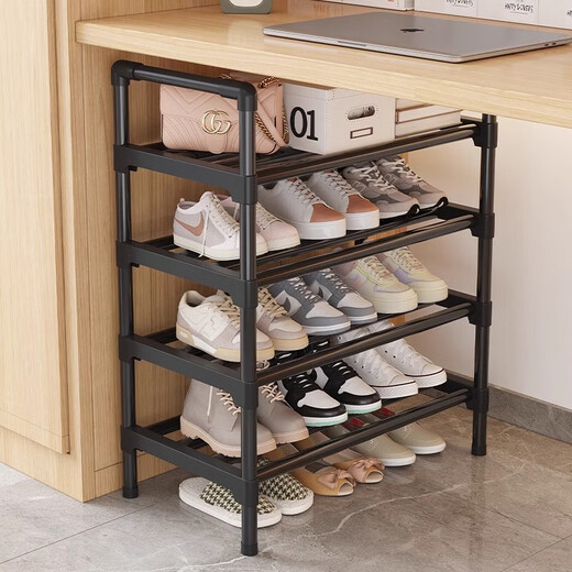Nifeng simple shoe rack door multi-layer household shoe storage rack indoor shoe rack dormitory shoe rack multi-functional storage rack 7 layers 4 steel pipes per layer widened + 80cm long