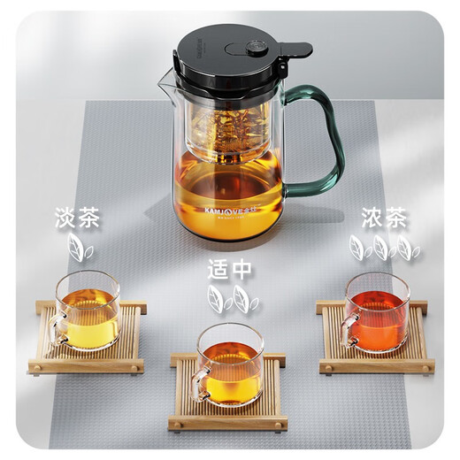 KAMJOVE Elegant Cup Glass Liner Teapot Elegant Pot One-touch Filter Tea Water Separation Tea Maker TP-901 Black 500ml