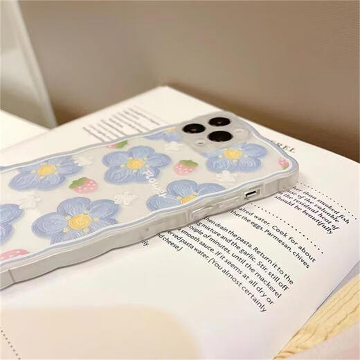 Zitai Applicable to Apple 15 mobile phone case iPhone 15 protective case painted and creative anti-fall shell [flower series - blueberry flower]