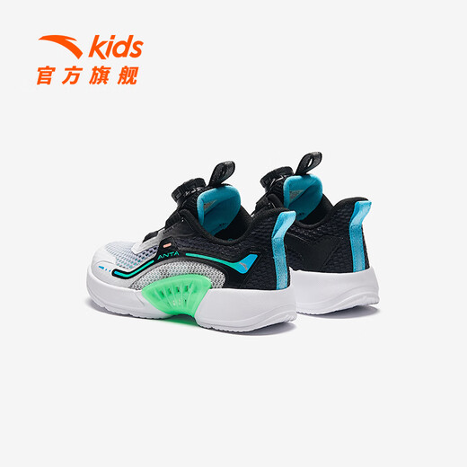 Anta-Kinder-Turnschuhe für Jungen im Sommer 2024 Neues leichter, weicher Sohle atmungsaktives Mesh lässige Laufschuhe Anta-Weiß/Schwarz/Hushui Blue 9904-1 29
