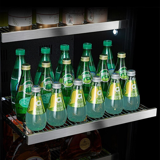 BAIKAILUN office glass door red wine tea beverage cabinet small home commercial living room fruit preservation cabinet air-cooled frost-free refrigerated cabinet display cabinet 1.8 meters dual temperature dual control red wine cup holder