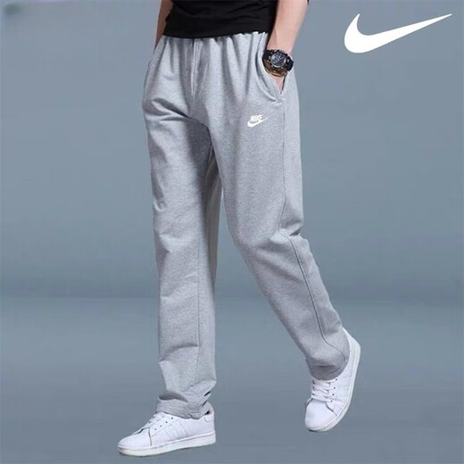 Nike (NIKE) pants men's sweatpants casual cuffed pants long pants sports pants men's running pants 6366 BV2767-063 pure cotton straight one size larger XL150-180Jin Jin equals 0.5 kg