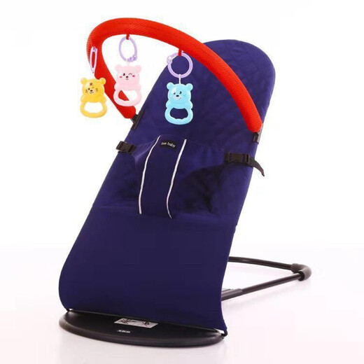 
Baby rocking chair, baby coaxing artifact, foldable deck chair, cradle, baby sleeping, rocking bed, children's automatic soothing rocking chair, red cotton cloth, with toy stand + [send three toys]