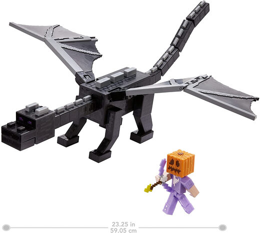 Mattel United States Echtes Minecraft Steve War Ultimate End Dragon Sound und Licht große Figur Kinderspielzeugmodell Lila Set Vorbestellung