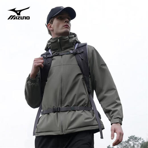 美津浓户外棉服男防风防水防污男士外套保暖防风棉衣