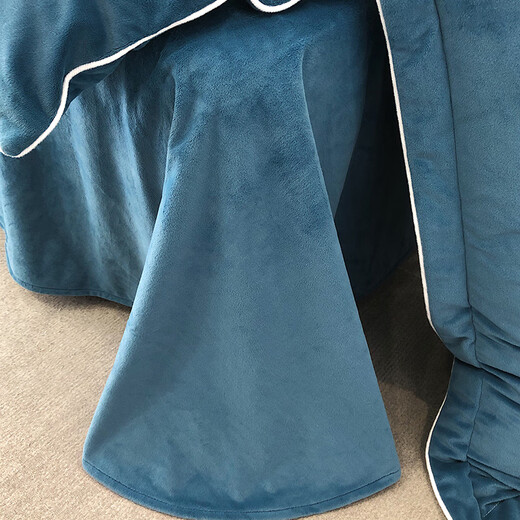 Antarctica Class A milk velvet four-piece winter thickened and warm baby velvet flannel double-sided plus velvet quilt cover sheet set Beloved-Royal Blue 1.8m bed four-piece set quilt cover 200*230cm