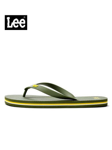Lee slippers men's 2024 summer new flip-flops men's non-slip outdoor leisure versatile beach sandals breathable flip-flops olive green 42
