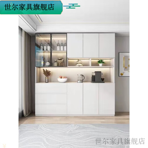 CLCEY sideboard wine cabinet integrated wall high cabinet modern simple living room storage cabinet light luxury cabinet storage cabinet storage cabinet storage model 12240*40*220 pack installation