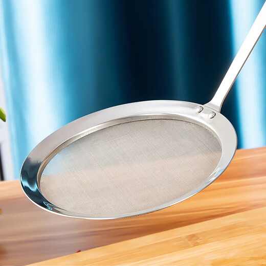 Famanmei Foam Löffel, Schaumstoff Colander feines Netz, super dichter Haushaltsküche 304 Edelstahl Skimming Dichtes Netz SN6629 304 Feines Netz [flacher Boden] Kleine Größe