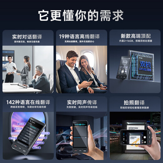 Haojixing offline translator goes abroad 2025 smart translator goes abroad and takes simultaneous interpretation and photo Russian English real-time Chinese and English simultaneous translation artifact M80 offline translation-photo translation-128G
