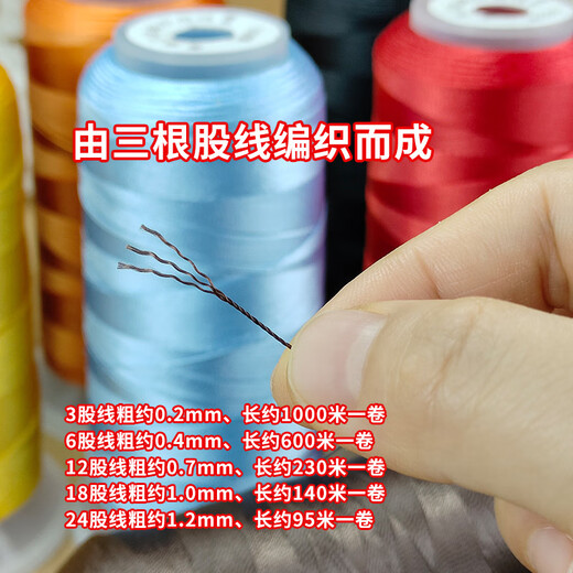 维娜丝3股线0.2mm国风编织线莫兰迪流苏线手工编织手链绳项链挂绳diy 莫兰迪-3股线M1429色1卷