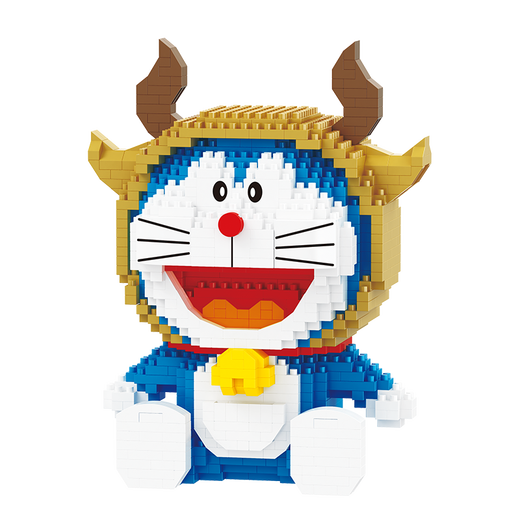 Herz Ancient Doraemon Zwölf Zodiakschilder zusammengebaute Bausteine ​​kleine Partikel Dingdang Cat Boy und Mädchen Geburtstagsgeschenk Spielzeug Doraemon 1047