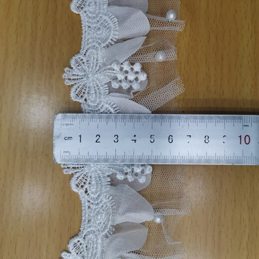 经典蝴蝶水溶花边雪纺压褶钉珠衣领裙摆窗帘搭配鞋帽婚纱礼服辅料 9225小蝴蝶网纱加珠 约13米