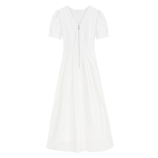 Vega Chang Temperament Kleid für Frauen Sommer 2025 Neues lässiges Festkörper -Farb -Taille -Schlampe und eleganter weißer langer Rock Klavier weiß M.
