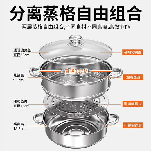 Concave induction cooker special soup pot round bottom commercial induction cooker soup pot concave hot pot pot stainless steel steamer concave soup pot 0cm 30cm round bottom soup pot upgraded version double layer version