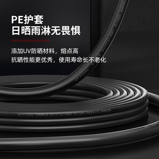 诺可信（Nokoxin）GYXTW室外单模铠装成品光缆免熔接2芯4 6 8芯LC/SC/FC接头光纤跳线 防水防潮抗拉架空管道架空尾缆 室外成品铠装光缆4芯 SC-SC 200米