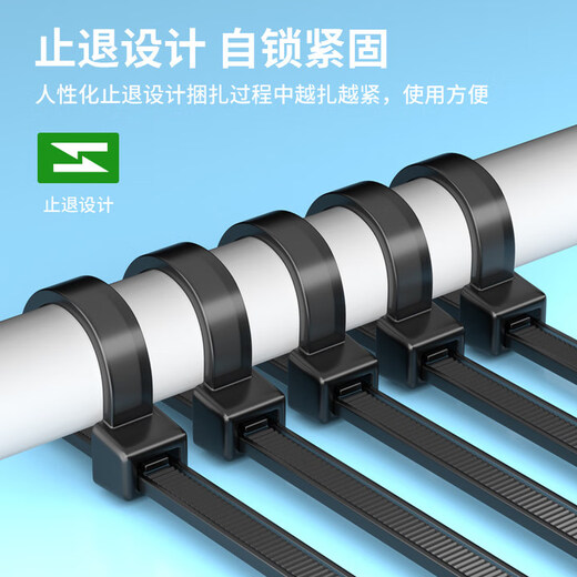 HAILE扎带 尼龙扎带 多功能扎线带束线带 自锁式阻燃扎带 4.6*300mm 黑色200根ZD-30H-200