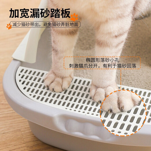 Wang Yejun cat litter box top into semi-enclosed cat toilet to prevent splashing kitten adult cat cat litter box cat litter box with cat litter shovel medium size
