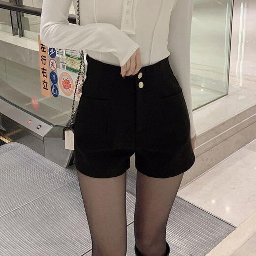 LeCali High Waist Shorts Spring and Summer Hot Pants Women's Leggings Boot Trousers Tight Dance Pants for Outerwear and Versatile A-Line Suit Style High Waist Shorts No Velvet XL 130Jin Jin is equal to 0.5kg