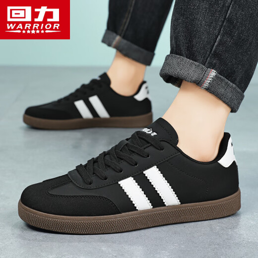 Zapatos para hombres Warrior Autumn Autumn Breathable informal Sports Shoes Retro Shoe Retro Forrest Gump Shoes 0053 Blanco y negro 41