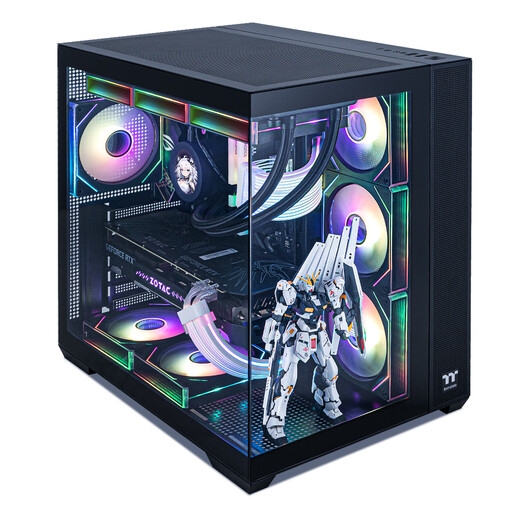 Thermaltake (Tt) Steel Shadow Transparent EX Ocean View Chassis Computer Host Black (ATX motherboard/Type-c/supports 360 water cooling/10 fan positions/4090 graphics card)