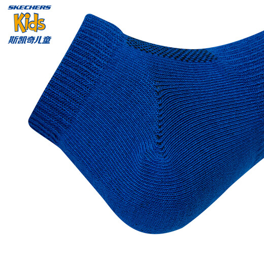 Skechers new casual boys and girls shallow socks comfortable socks children's sports socks 2 pairs P224K080 bright white/blue abyss/009M 2 pairs