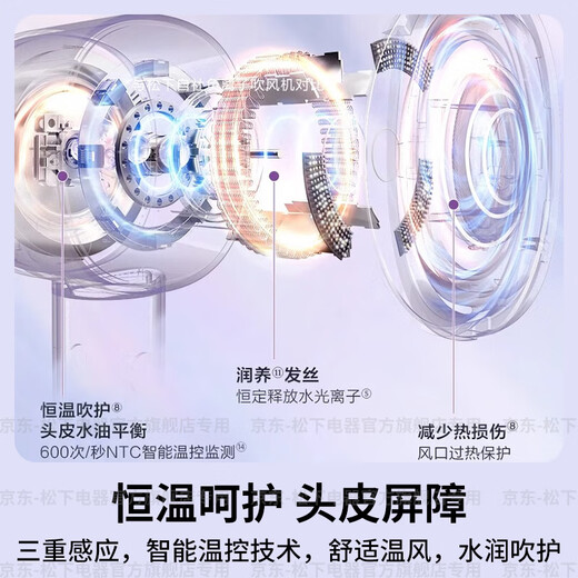 Panasonic (Panasonic) National Subsidy Huaxin Hair Care High-speed Hair Dryer Home Nanoyi Pro Water Ionization Portable Hair Dryer Dormitory Hair Dryer for Girlfriend’s Birthday Gift High-end Nightingale Purple Nanoyi Water Ion Hair Care NW6A