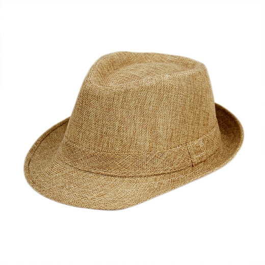 Nozhi süßer kleiner Kremphut mittleren Alters und älterer Männer Jazz Hut Britischer Stil Gentleman's Hut Solid Color Bühne Performance Hut Nm676 Brauner Durchschnittsdockumfang 58 cm