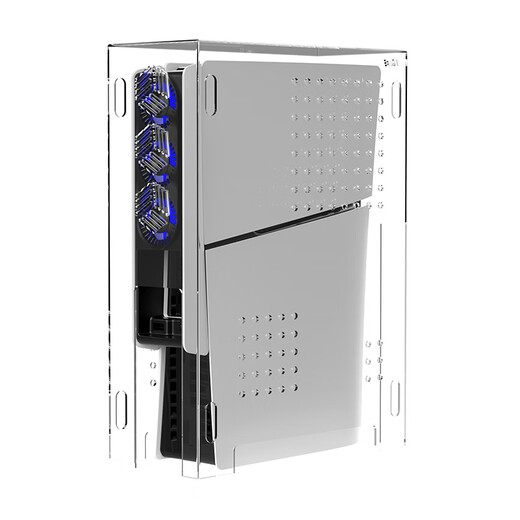 Convient pour le couvercle de poussière Slim PS5, matériau acrylique à haute perméabilité, radiateur compatible à poussière, couverture de poussière PS5Slim Version verticale-L967