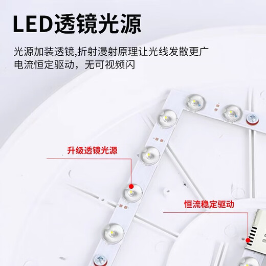 SUOYADA索亚达led三防吸顶灯超薄圆形防水卫生间浴室阳台卧室厨卫灯过道走廊灯 三防23CM白光18W(黑框)过道