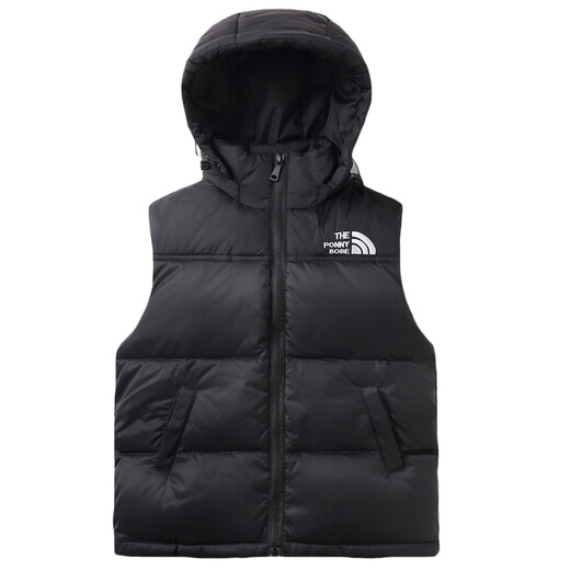 G.duck children's clothing children's cotton vest 2024 autumn and winter boys' outer vest medium and large children's thickened girls' vest black 150 cm